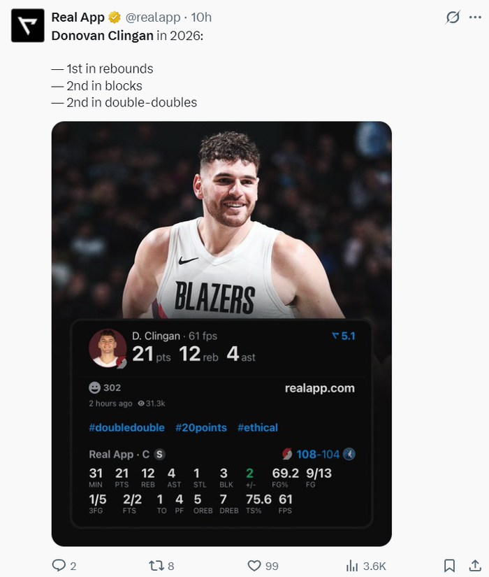 克林根统治内线！开拓者力克森林狼豪取三连胜