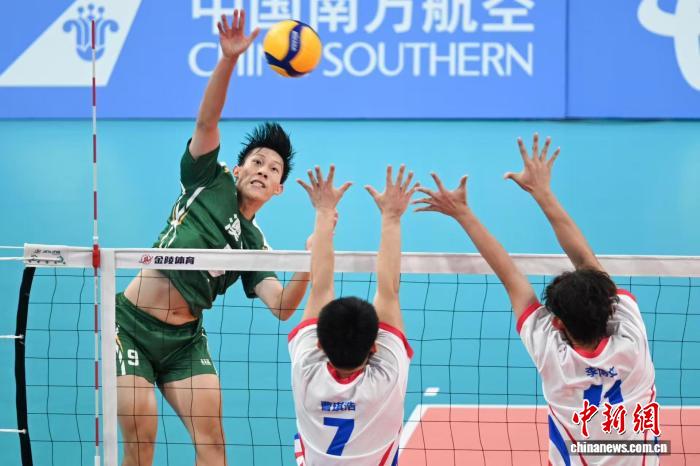 粤港澳全运会男排U18首日：B组山东队横扫山西队